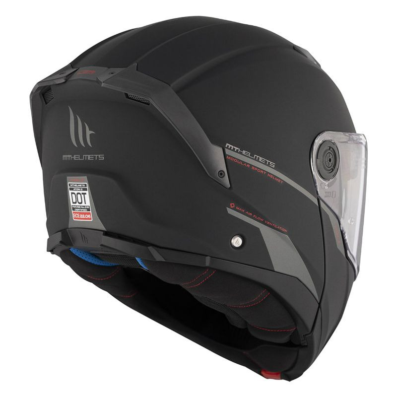 Casque modulable MT Atom 2 SV Double écrans Uni Noir Mat (ECE 22.06 P/J)
