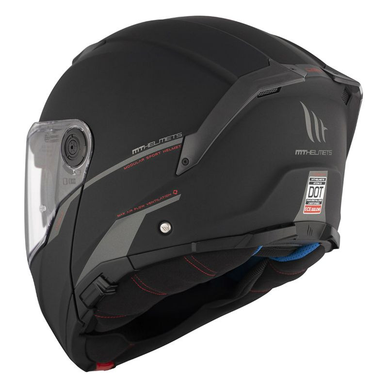 Casque modulable MT Atom 2 SV Double écrans Uni Noir Mat (ECE 22.06 P/J)