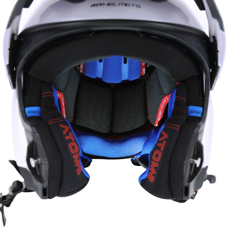 Casque modulable MT Atom 2 SV Double écrans Uni Blanc Brillant (ECE 22.06 P/J)