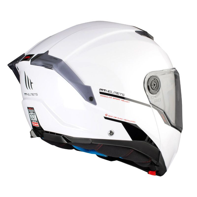 Casque modulable MT Atom 2 SV Double écrans Uni Blanc Brillant (ECE 22.06 P/J)