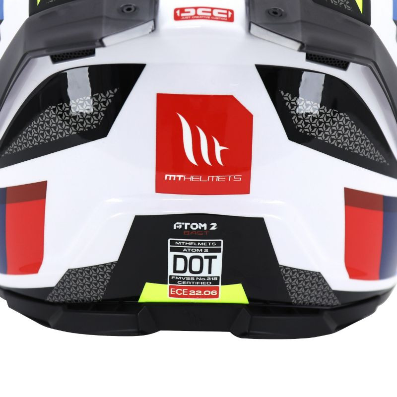 Casque modulable MT Atom 2 SV Bast A0 Double écrans Bleu/Noir/Rouge Brillant (ECE 22.06 P/J) 