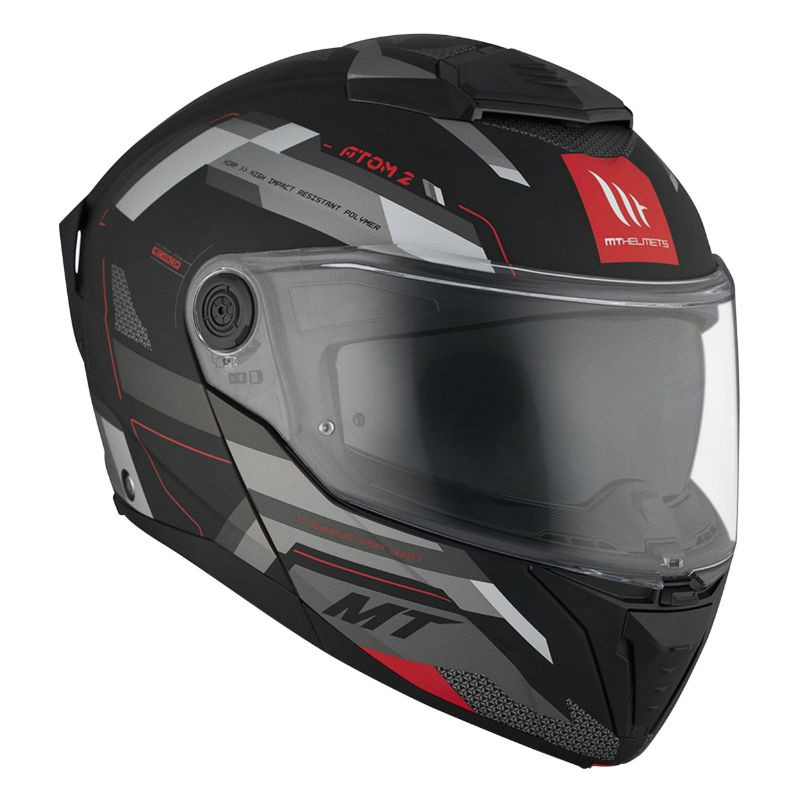 Casque modulable MT Atom 2 SV Bast D5 Double écrans Noir/Gris Mat (ECE 22.06 P/J)