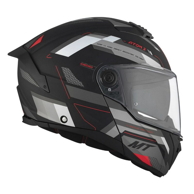 Casque modulable MT Atom 2 SV Bast D5 Double écrans Noir/Gris Mat (ECE 22.06 P/J)