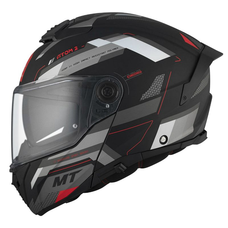Casque modulable MT Atom 2 SV Bast D5 Double écrans Noir/Gris Mat (ECE 22.06 P/J)