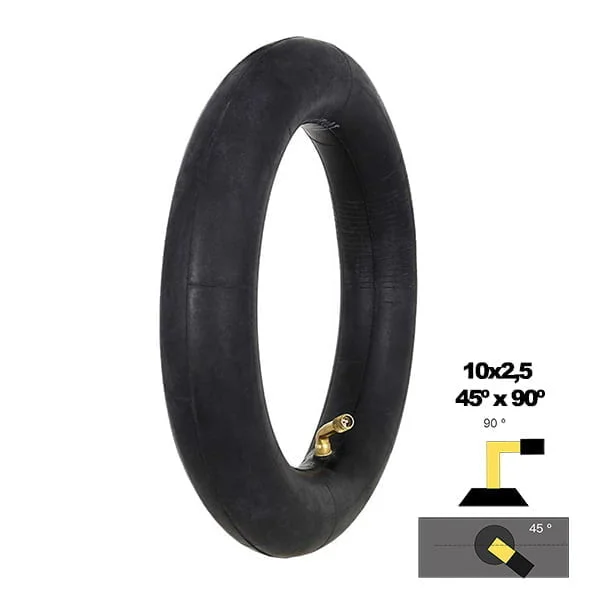 Chambre à air 10x2.5 valve coudée(45*90°) 