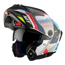 Casque modulable MT Atom 2 SV Bast A0 Double écrans Bleu/Noir/Rouge Brillant (ECE 22.06 P/J) 