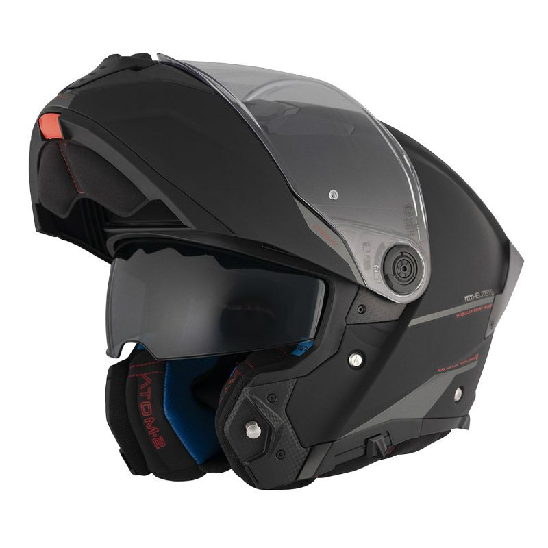 Casque modulable MT Atom 2 SV Double écrans Uni Noir Mat (ECE 22.06 P/J)