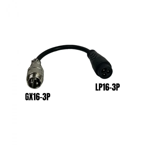 [SP-170-LP16] Connecteur GX16 3P mâle-LP16 3P femelle 