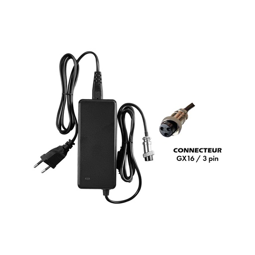 [SP-168] Chargeur 42V / 2A (connecteur GX16-3p)